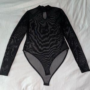 Black mesh bodysuit